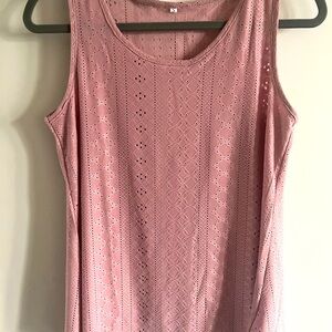 Elegant Pink Sleeveless Lace Top